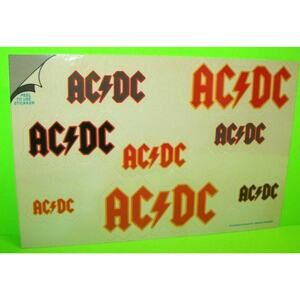 AC/DC Vintage Original Full Decal Set 1984 On Postcard Stickker Gram Official